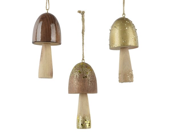 Hanger paddenstoel 4x10cm hout 3ass