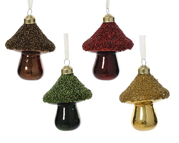 Hanger paddenstoel D7xH9cm glas 4ass