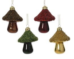 Hanger paddenstoel D7xH9cm glas 4ass