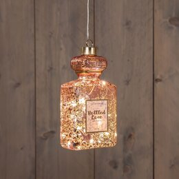 Hanger parfumfles 8x16cm Led glas roze