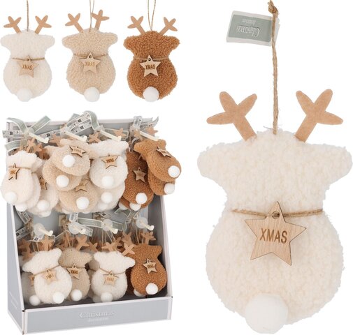 Hanger rendier 14x9cm 4ass