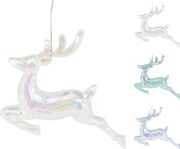 Hanger rendier 18cm 3ass glas iris