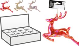 Hanger rendier 18cm 3ass glas kleuren