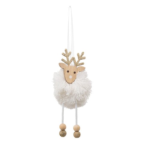 Hanger rendier H11cm hout goud