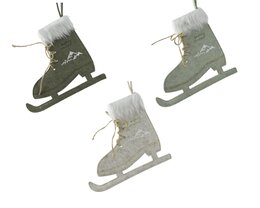 Hanger schaatsen 21x25cm vilt 3ass