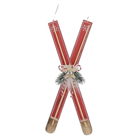 Hanger ski 11x34cm hout/rood