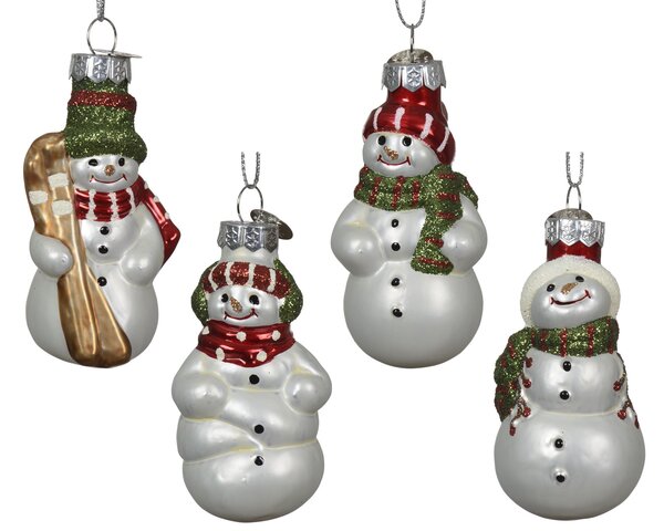 Hanger sneeuwman glas 4ass