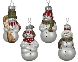 Hanger sneeuwman glas 4ass