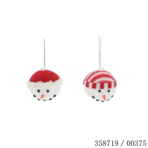 Hanger sneeuwmanhoofd 6x6cm 2ass