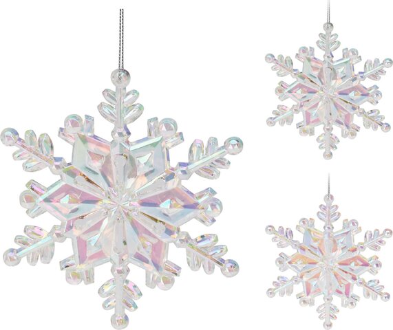 Hanger sneeuwvlok 12cm 2ass