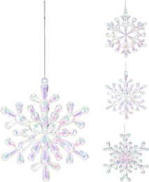 Hanger sneeuwvlok 12x12cm 3ass wit