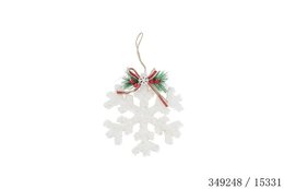 Hanger sneeuwvlok 21x3x18cm wit