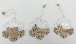 Hanger sneeuwvlok 9x10cm 3ass