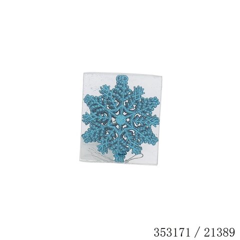 Hanger sneeuwvlok D10cm kunststof blauw 5stuks