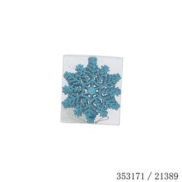 Hanger sneeuwvlok D10cm kunststof blauw 5stuks