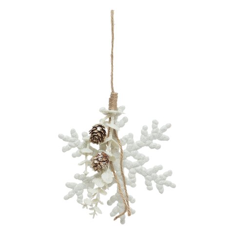 Hanger sneeuwvlok H15cm wit