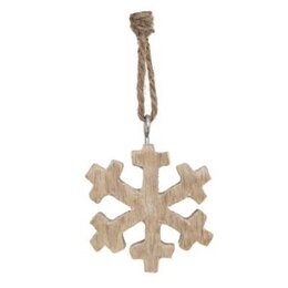 Hanger sneeuwvlok hout naturel