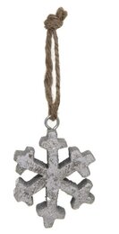 Hanger sneeuwvlok hout zilver