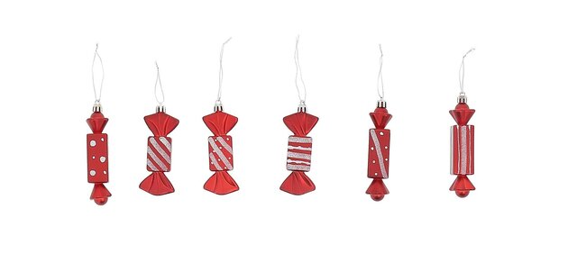 Hanger snoep 3x11cm rood/wit 6ass