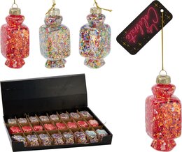 Hanger snoep H8cm glas 3ass