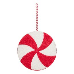 Hanger snoep-peperkoek D22cm vilt rood wit 3ass