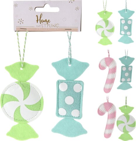 Hanger snoep vilt 2stuks 3ass