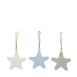 Hanger ster 13x13cm 3ass