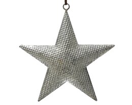 Hanger ster 16x16cm ijzer zilver