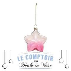 Hanger ster 8cm glas 2ass