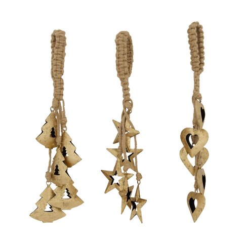 Hanger ster-boom-hart 10x10x45cm 3ass