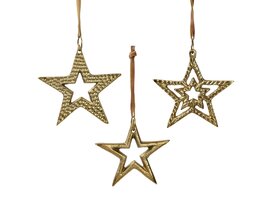Hanger ster D11cm 3ass goud