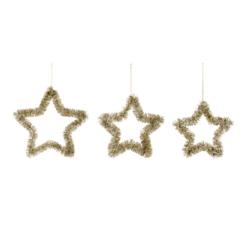 Hanger ster D40cm kunststof goud 3stuks