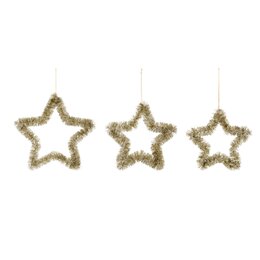 Hanger ster D40cm kunststof goud 3stuks