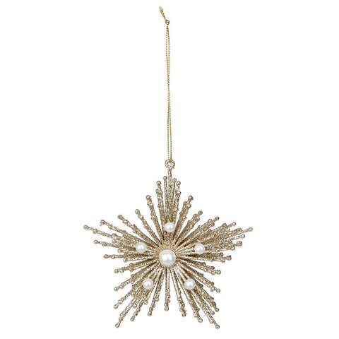 Hanger ster glitter goud