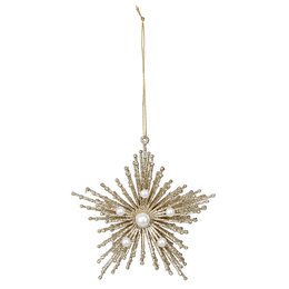 Hanger ster glitter goud