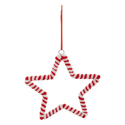 Hanger ster H15cm rood wit