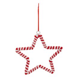 Hanger ster H15cm rood wit