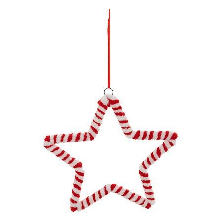 Hanger ster H15cm rood wit