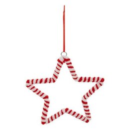 Hanger ster H15cm rood wit