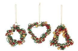 Hanger ster/hart/bel 10x10cm acryl 3ass