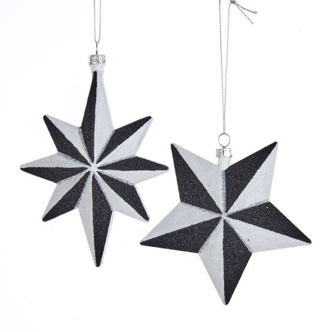 Hanger ster kunststof 2ass wit zwart