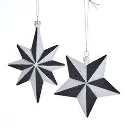 Hanger ster kunststof 2ass wit zwart