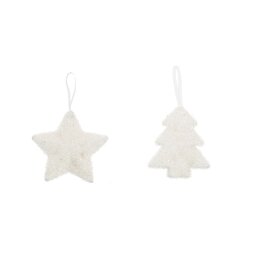 Hanger ster of kerstboom H14cm 2ass
