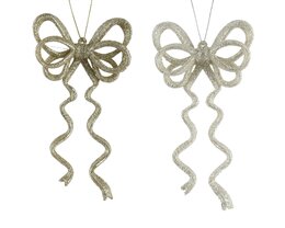 Hanger strik 15x8cm goud 2ass