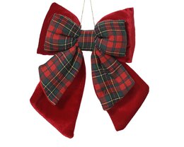 Hanger strik 18x23cm fluweel rood