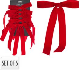 Hanger strik H29cm 5stuks rood