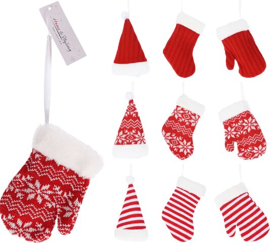 Hanger textiel H15cm 9ass rood