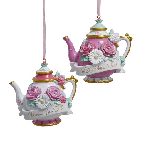 Hanger theepot 'Lets par tea' 2ass