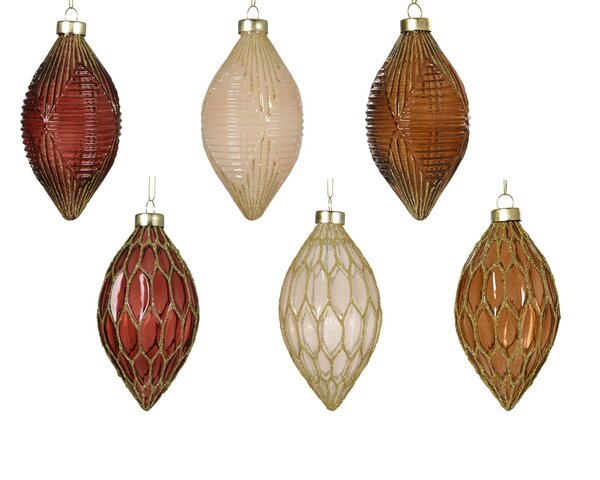 Hanger ui D6xH13cm glas bruin 6ass