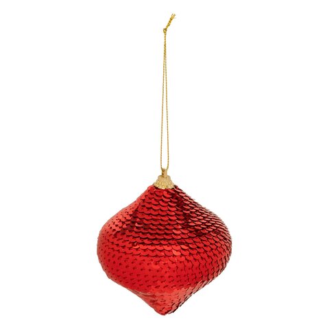 Hanger uil H8cm sequin rood